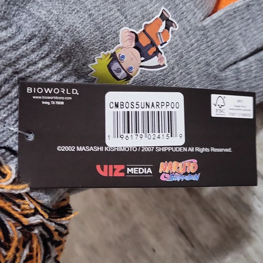 Bioworld Naruto Shippuden Cuffed Beanie Hat with Pom and Gloves Combo